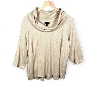 J.Jill‎ Cowl Neck Top Womens XLP Wearever 3/4 Sleeve Knit